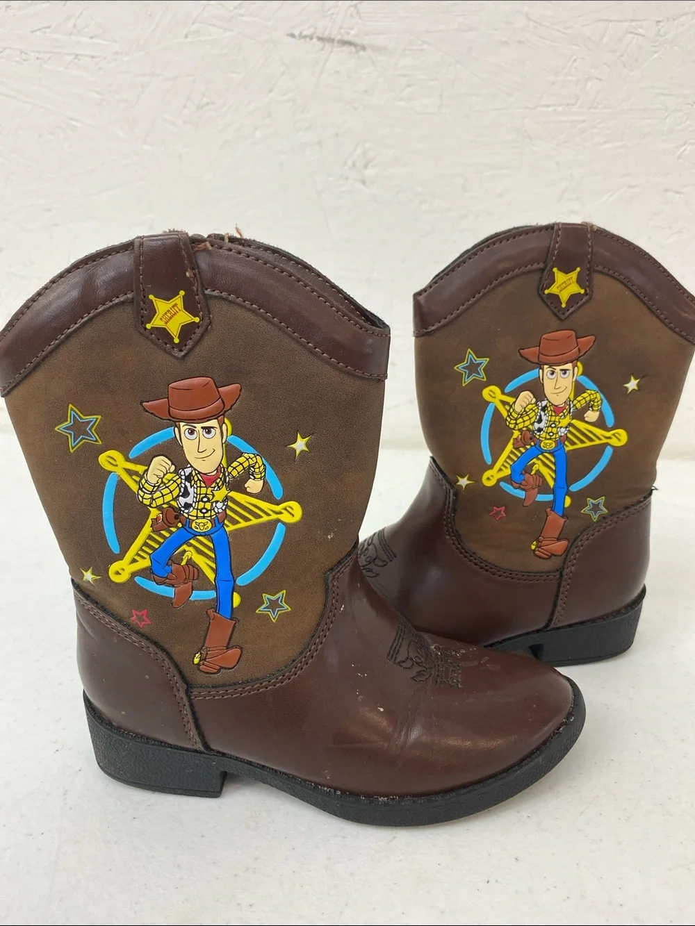 Brown Kids Cowboy Boots with Character Graphic size 9 toddler